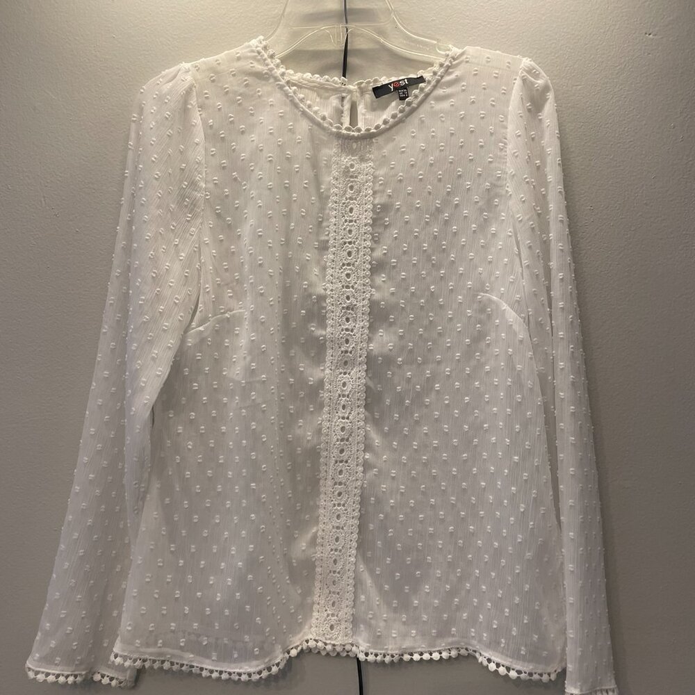 Sheer White Dotted Blouse